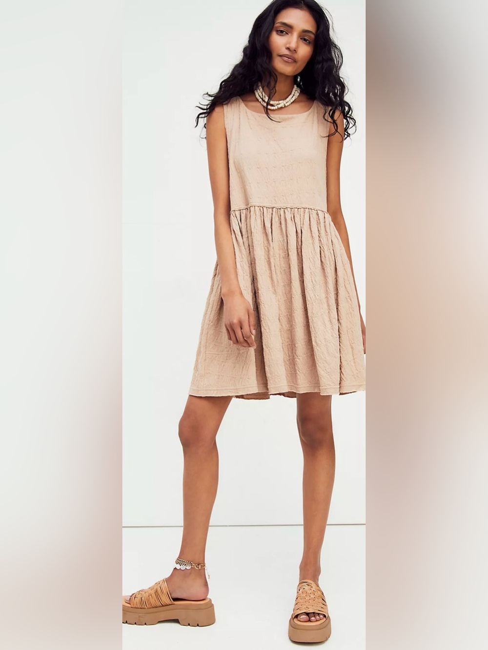 New! Free People I'm Still Obsessed Sleeveless Mini Dress Summer Cream Yellow XS
